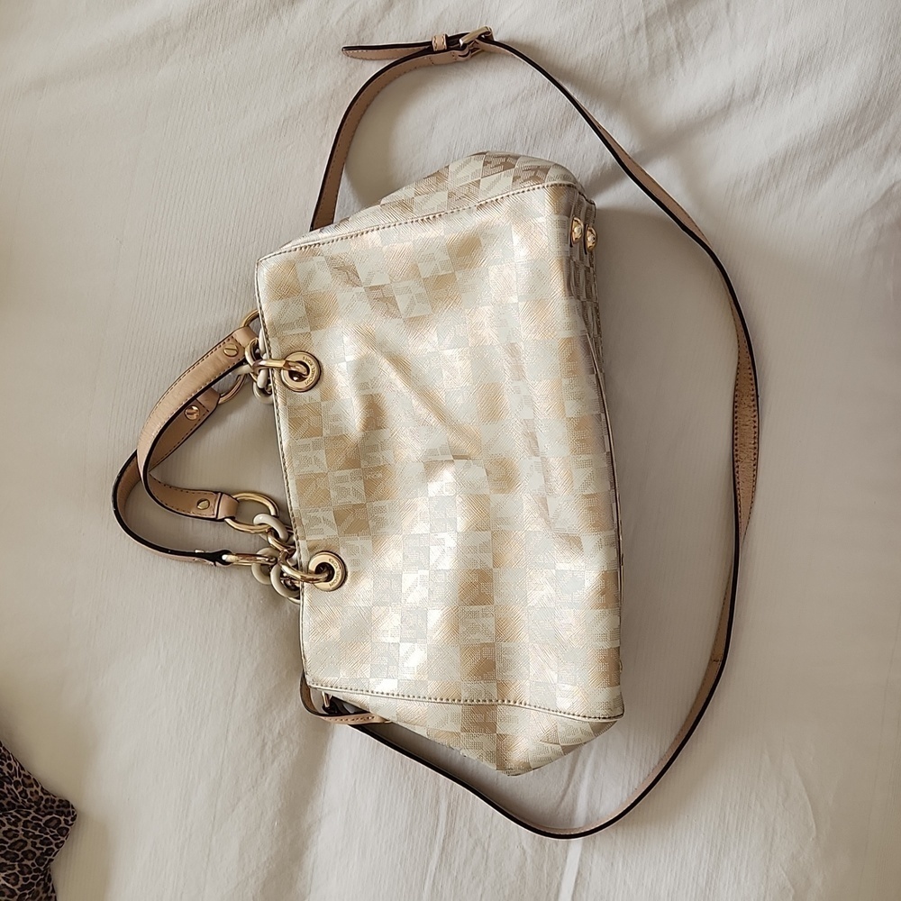 MICHAEL Kors Cynthia Sachel Gold and Tan. MSRP 450